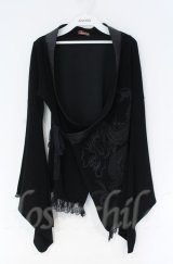 Qutie Frash / 裾レース着物ショートカーディガン  ブラック O-25-12-03-024-QU-TO-OW-ZT1208B