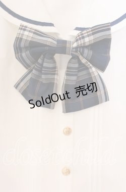 画像2: Amavel / NostalgicCheckセーラーブラウス F シロ×ネイビー O-25-12-04-035-CA-BL-OW-OS