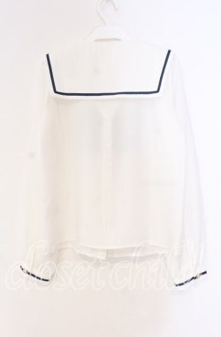 画像3: Amavel / NostalgicCheckセーラーブラウス F シロ×ネイビー O-25-12-04-035-CA-BL-OW-OS