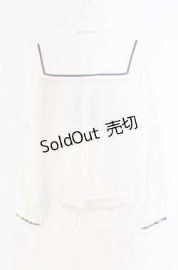 画像3: Amavel / NostalgicCheckセーラーブラウス F シロ×ネイビー O-25-12-04-035-CA-BL-OW-OS