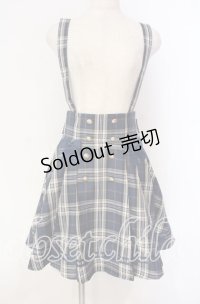 Amavel / Nostalgic　Checkサイドプリーツマリンスカパン F ネイビー O-25-12-04-036-CA-SK-OW-OS