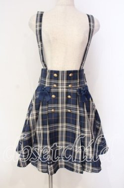 画像1: Amavel / Nostalgic　Checkサイドプリーツマリンスカパン F ネイビー O-25-12-04-036-CA-SK-OW-OS