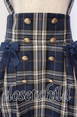 画像2: Amavel / Nostalgic　Checkサイドプリーツマリンスカパン F ネイビー O-25-12-04-036-CA-SK-OW-OS