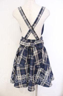 画像4: Amavel / Nostalgic　Checkサイドプリーツマリンスカパン F ネイビー O-25-12-04-036-CA-SK-OW-OS