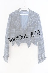 axes femme kawaii / タータンチェックジャケット M アオ O-25-12-04-037-AX-JA-OW-OS