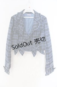 axes femme kawaii / タータンチェックジャケット M アオ O-25-12-04-037-AX-JA-OW-OS