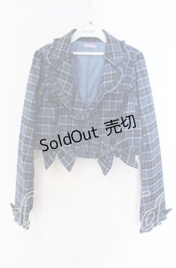 画像1: axes femme kawaii / タータンチェックジャケット M アオ O-25-12-04-037-AX-JA-OW-OS