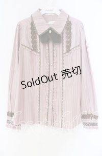 axes femme / タイ付きフリルブラウス L ピンク O-25-12-04-038-AX-BL-OW-OS