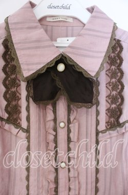 画像2: axes femme / タイ付きフリルブラウス L ピンク O-25-12-04-038-AX-BL-OW-OS