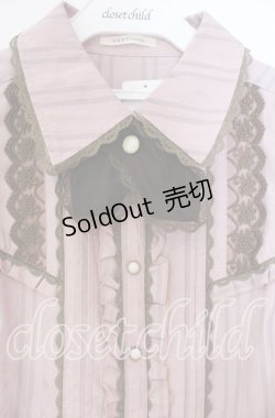 画像2: axes femme / タイ付きフリルブラウス L ピンク O-25-12-04-038-AX-BL-OW-OS