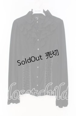 画像1: Ozz oneste / ラッフルフリルトップス  クロ O-25-12-04-045-OO-TO-OW-OS