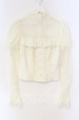 LACEMADE / レース切り替えブラウス  キナリ O-25-12-04-050-LO-TO-OW-OS