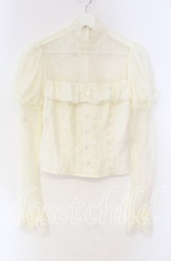 画像1: LACEMADE / レース切り替えブラウス  キナリ O-25-12-04-050-LO-TO-OW-OS