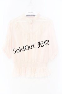 an another angelus / チュールレース切り替えブラウス F ベージュ O-25-12-04-052-CA-BL-OW-OS