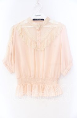 画像1: an another angelus / チュールレース切り替えブラウス F ベージュ O-25-12-04-052-CA-BL-OW-OS