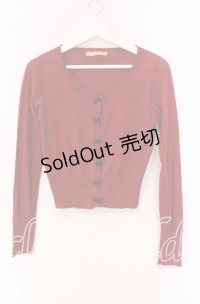 Fi.n.t / リボン配色カーディガン F アカ O-25-12-04-053-CA-TO-OW-OS