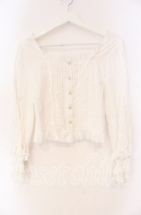 Doris Night / スクエアネックブラウス XS シロ O-25-12-04-054-EL-BL-OW-OS