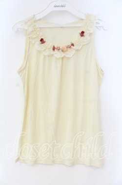 画像1: axes femme / ガーデンフリルレースタンク M キナリ O-25-12-04-006-AX-TO-OW-OS