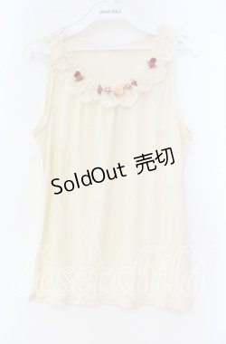 画像1: axes femme / ガーデンフリルレースタンク M キナリ O-25-12-04-006-AX-TO-OW-OS