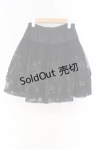BPN / ローズモチーフボリュームスカート M ブラック O-25-12-04-056-GO-SK-OW-OS