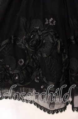 画像2: BPN / ローズモチーフボリュームスカート M ブラック O-25-12-04-056-GO-SK-OW-OS