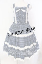 axes femme kawaii / タータンチェックジャンスカ M アオ O-25-12-04-059-AX-OP-OW-OS