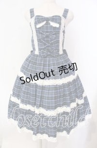 axes femme kawaii / タータンチェックジャンスカ M アオ O-25-12-04-059-AX-OP-OW-OS