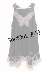 axes femme / バタフライレース使いAラインタンクトップ M クロ O-25-12-04-007-AX-TO-OW-OS