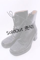 あしながおじさん / レースアップブーツ 24.0ｃｎ ブラック O-25-12-04-1044-PU-SH-OW-OS