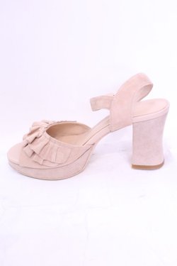 画像7: あしながおじさん / 本革レザーフリルデザイン厚底サンダル L ベージュ O-25-12-04-1046-PU-SH-OW-OS