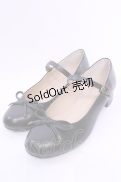 画像1: F&A / リボンストラップパンプス L クロ O-25-12-04-1048-LO-SH-OW-OS