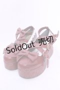axes femme kawaii / リボンスカラップ配色シューズ L ワイン O-25-12-04-1049-AX-SH-OW-OS