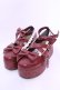 画像1: axes femme kawaii / リボンスカラップ配色シューズ L ワイン O-25-12-04-1049-AX-SH-OW-OS (1)