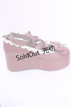 画像5: axes femme kawaii / リボンスカラップ配色シューズ L ワイン O-25-12-04-1049-AX-SH-OW-OS