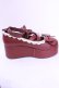 画像5: axes femme kawaii / リボンスカラップ配色シューズ L ワイン O-25-12-04-1049-AX-SH-OW-OS (5)