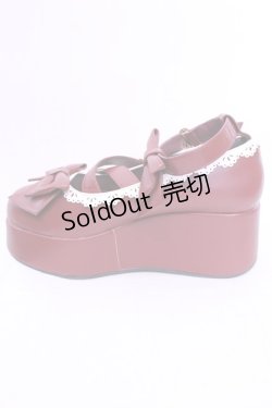 画像8: axes femme kawaii / リボンスカラップ配色シューズ L ワイン O-25-12-04-1049-AX-SH-OW-OS