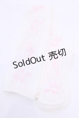 Angelic Pretty / メロディドールオーバーニーソックス  シロ×ピンク O-25-12-04-1051-AP-ZA-OW-OS