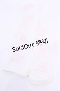 Angelic Pretty / メロディドールオーバーニーソックス  シロ×ピンク O-25-12-04-1051-AP-ZA-OW-OS