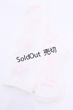 画像1: Angelic Pretty / メロディドールオーバーニーソックス  シロ×ピンク O-25-12-04-1051-AP-ZA-OW-OS