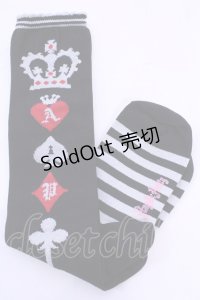 Angelic Pretty / クラウントランプハイソックス  クロ O-25-12-04-1052-AP-ZA-OW-OS