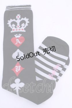 画像1: Angelic Pretty / クラウントランプハイソックス  クロ O-25-12-04-1052-AP-ZA-OW-OS