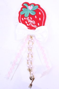 画像1: Angelic Pretty / いちごワッペンブローチ  アカ×シロ O-25-12-04-1055-AP-AC-OW-OS