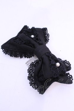 画像1: Angelic Pretty / パールリボンコーム  クロ O-25-12-04-1056-AP-AC-OW-OS