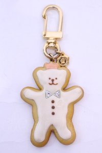 Q-pot. / Bear Sugar Cookie Key Holder　キーホルダー  ホワイト×ブラウン O-25-12-04-1008-QP-ZA-OW-OS