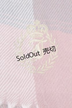 画像2: Fi.n.t / フレーム刺繍入りチェックストール  ピンク O-25-12-04-1063-CA-ZA-OW-OS