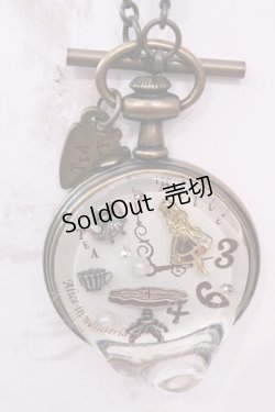 画像1: Q-pot. / アリスのメルティポケットウォッチネックレス  アンティークゴールド O-25-12-04-1065-QP-AC-OW-OS