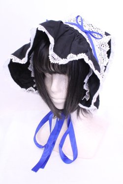 画像1: BABY,THE STARS SHINE BRIGHT / うさみみボンネット  クロ×シロ×アオ O-25-12-04-1066-BA-AC-OW-OS