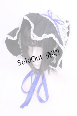 画像1: BABY,THE STARS SHINE BRIGHT / うさみみボンネット  クロ×シロ×アオ O-25-12-04-1066-BA-AC-OW-ZT305