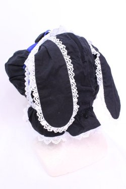 画像4: BABY,THE STARS SHINE BRIGHT / うさみみボンネット  クロ×シロ×アオ O-25-12-04-1066-BA-AC-OW-OS