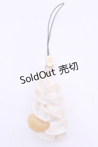 Q-pot. / Orange Whip Strap　ストラップ  オフホワイト×オレンジ O-25-12-04-1009-QP-ZA-OW-OS